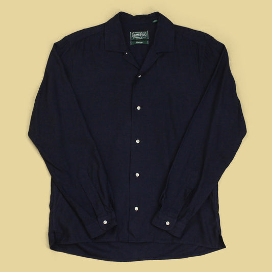 Gitman Vintage Wool Cotton Rayon Blend Loop Collar Shirt