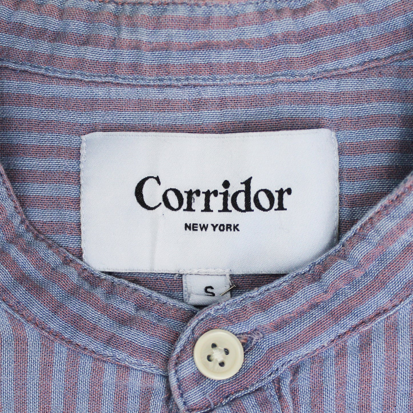 Corridor Indigo-Dyed Striped Double-Layer Gauze Cotton Tunic Shirt