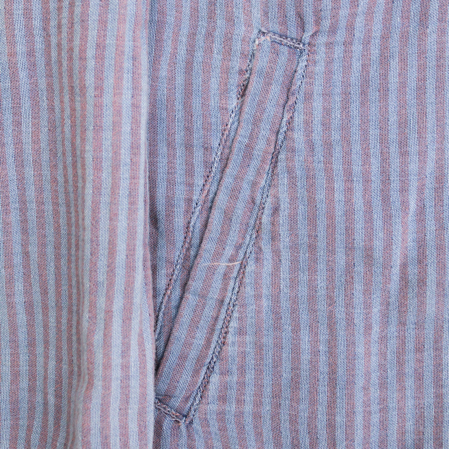 Corridor Indigo-Dyed Striped Double-Layer Gauze Cotton Tunic Shirt