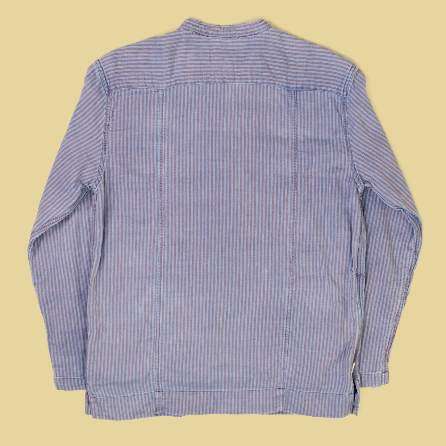 Corridor Indigo-Dyed Striped Double-Layer Gauze Cotton Tunic Shirt