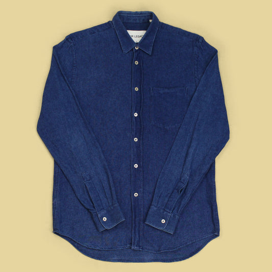 Our Legacy Indigo-Dyed Cotton Flannel Shirt