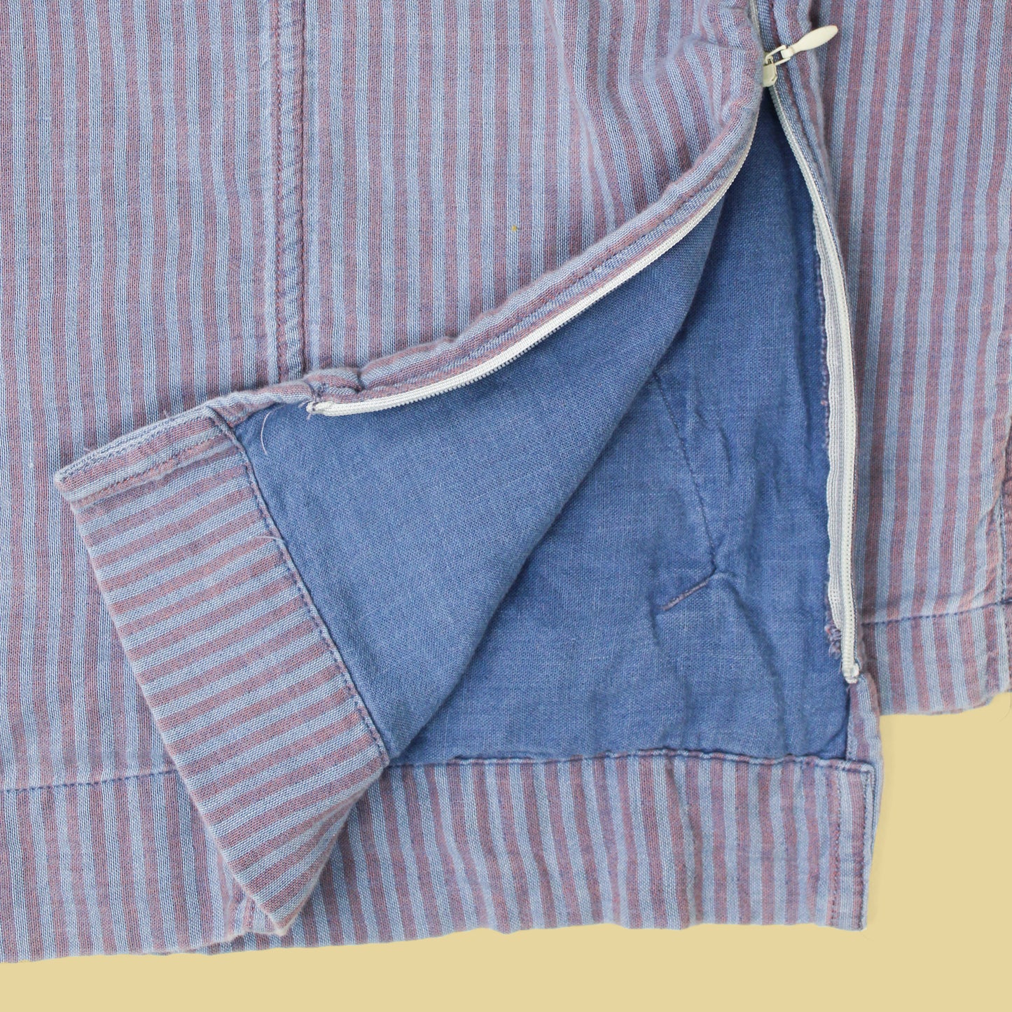 Corridor Indigo-Dyed Striped Double-Layer Gauze Cotton Tunic Shirt