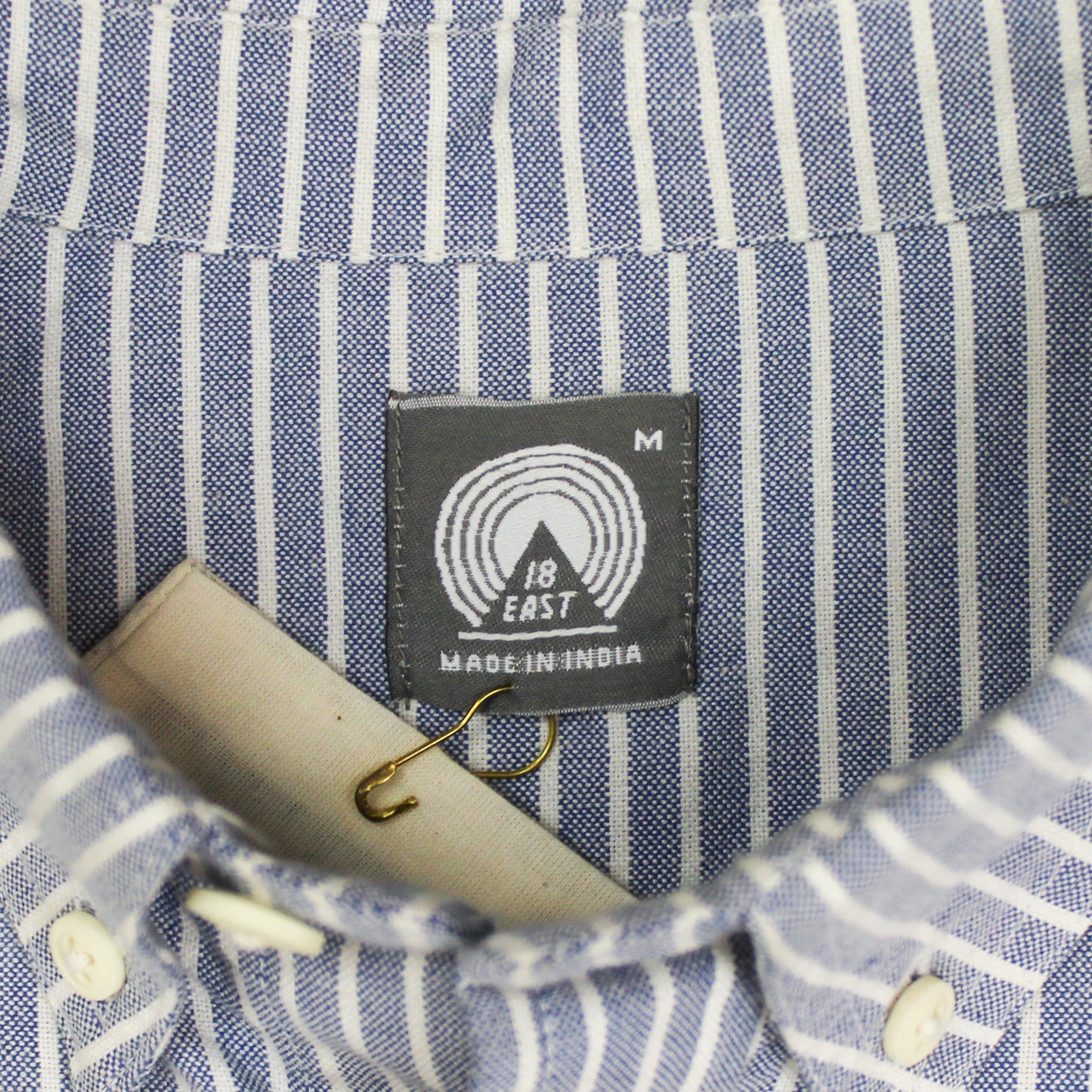 18 East Split Patchwork Cotton Short Sleeve Button-Down Shirt