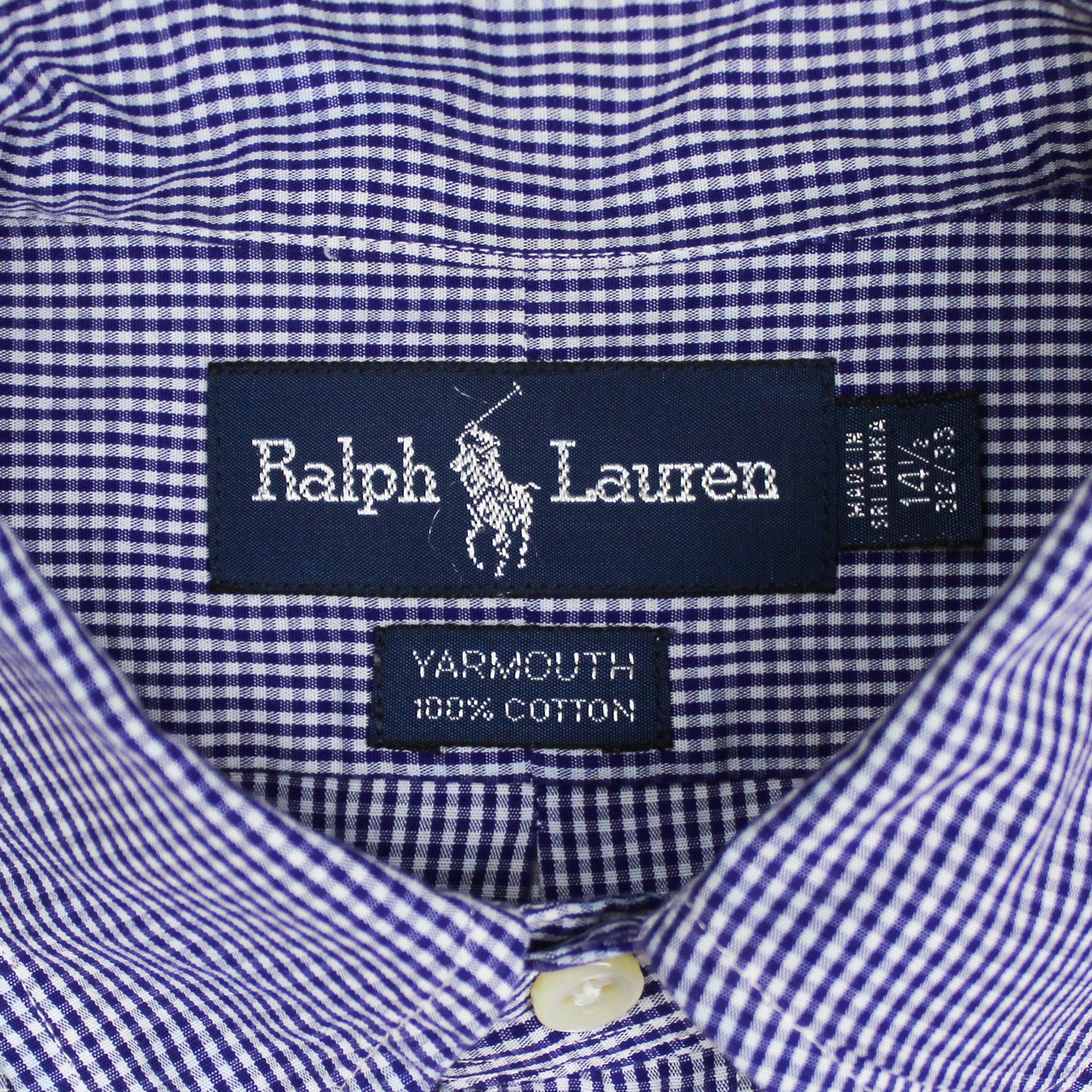 Vintage Polo Ralph Lauren Gingham Cotton Button-Down Yarmouth Shirt