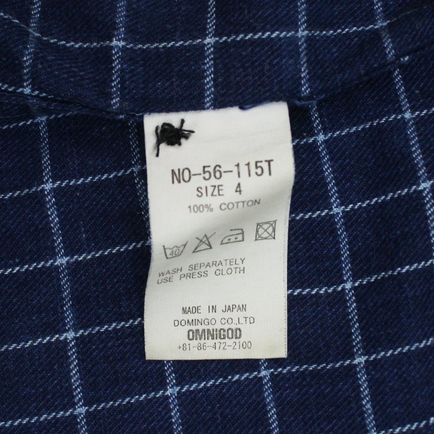 Omingod Indigo Check Cotton Flannel Work Shirt