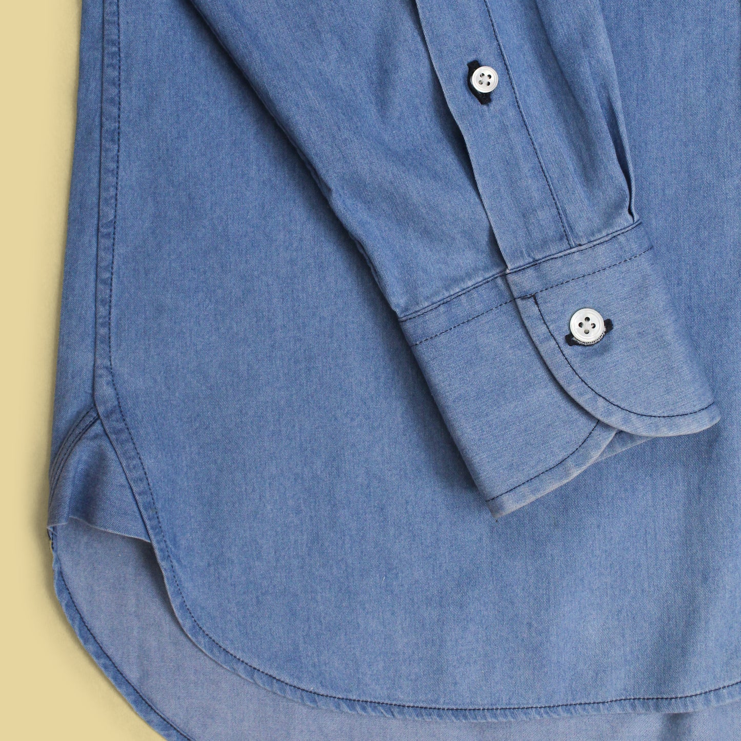 Drake's Cotton Chambray Cutaway Collar Dress Shirt