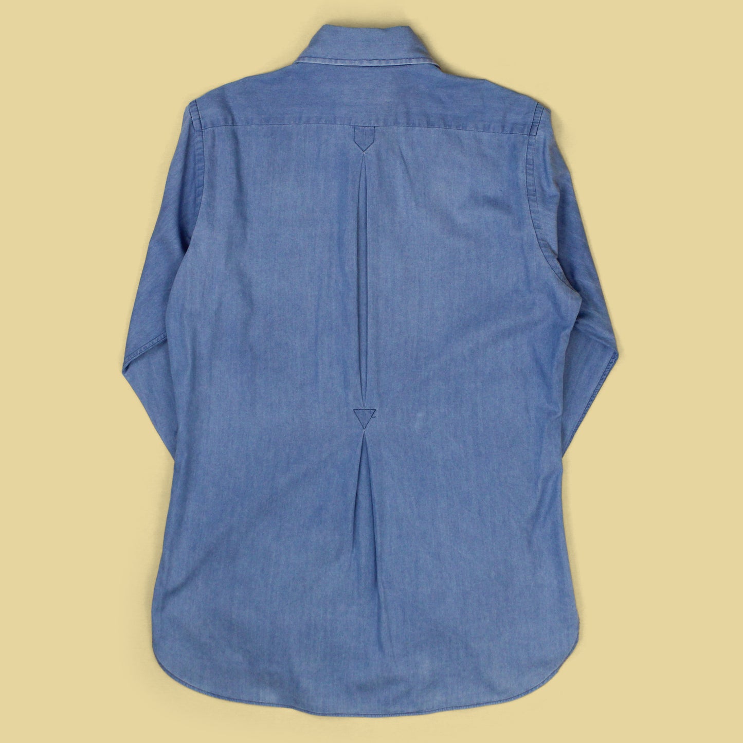Drake's Cotton Chambray Cutaway Collar Dress Shirt