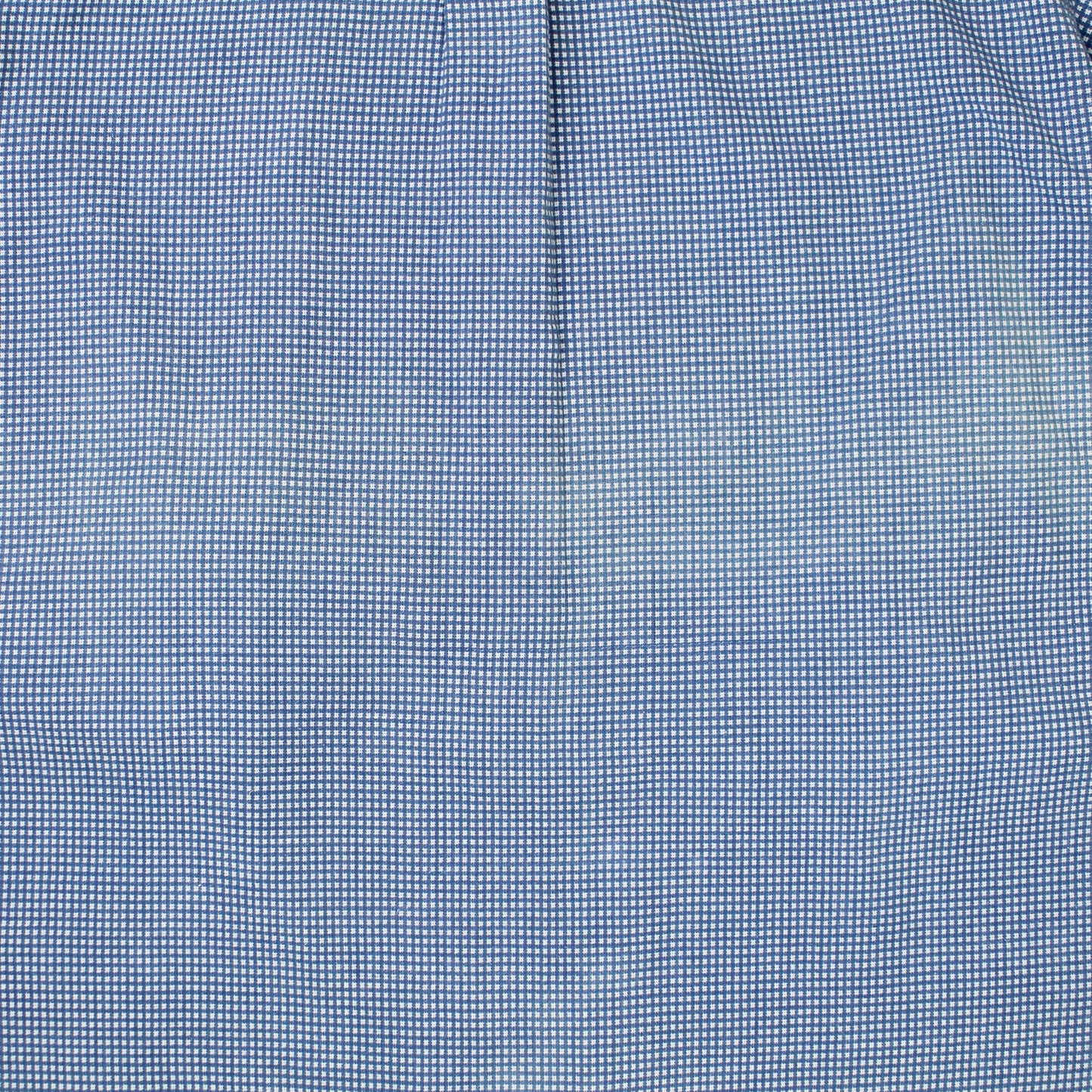 Vintage Armani Jeans Indigo Dobby Check Cotton Band Collar Shirt