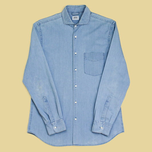 Aspesi Denim Cutaway Collar Button-Up Shirt