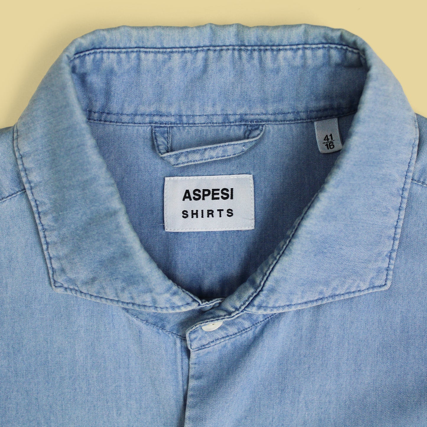 Aspesi Denim Cutaway Collar Button-Up Shirt