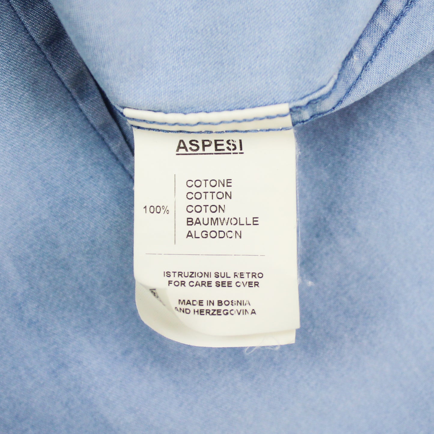 Aspesi Denim Cutaway Collar Button-Up Shirt