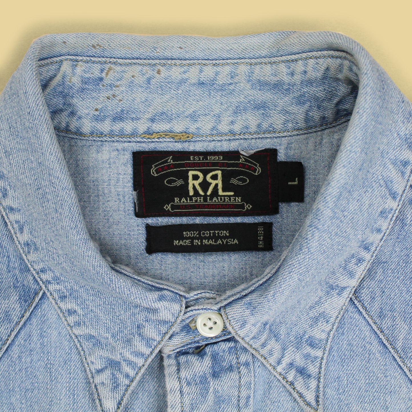 Double RL Stonewash Denim Western Shirt