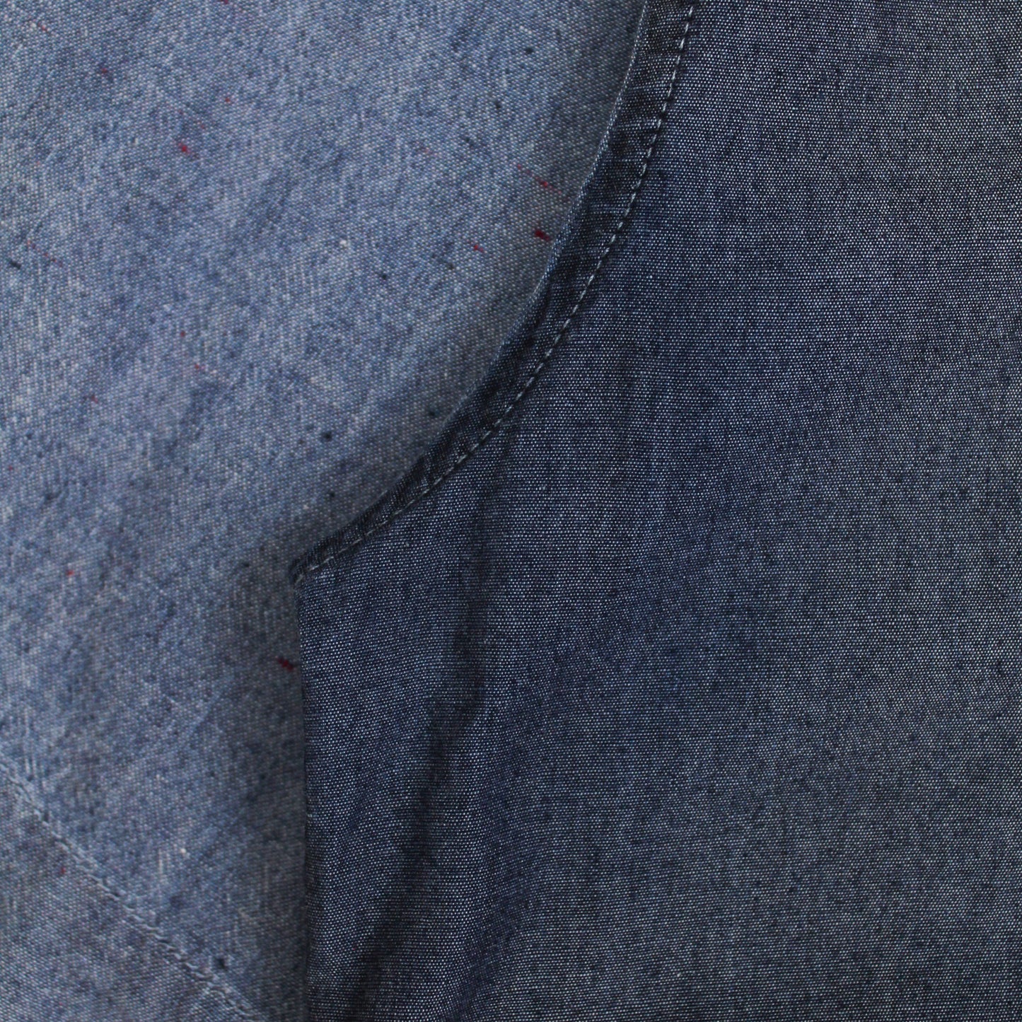 Nudie Jeans Patchwork Cotton Chambray Camp Collar Shirt