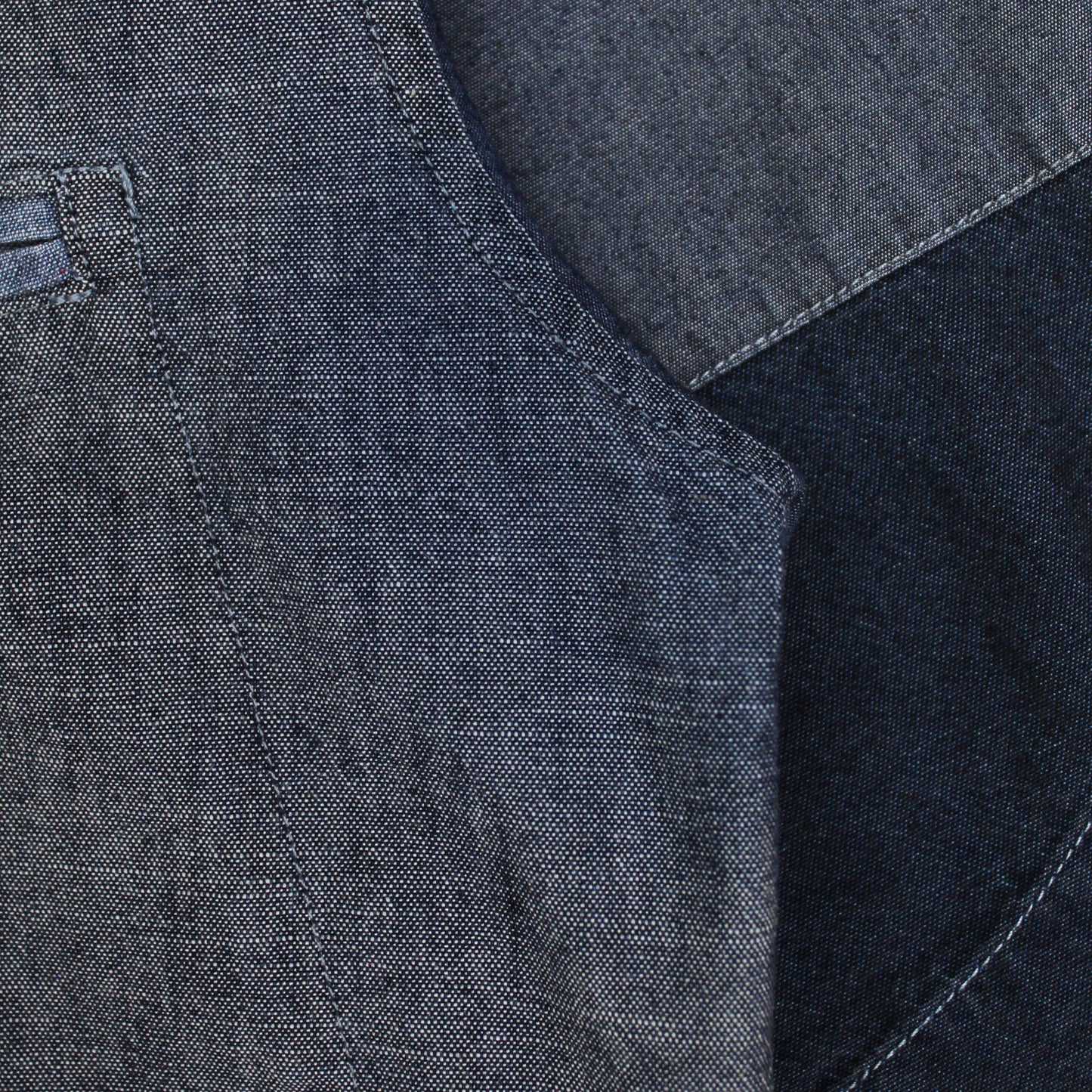 Nudie Jeans Patchwork Cotton Chambray Camp Collar Shirt