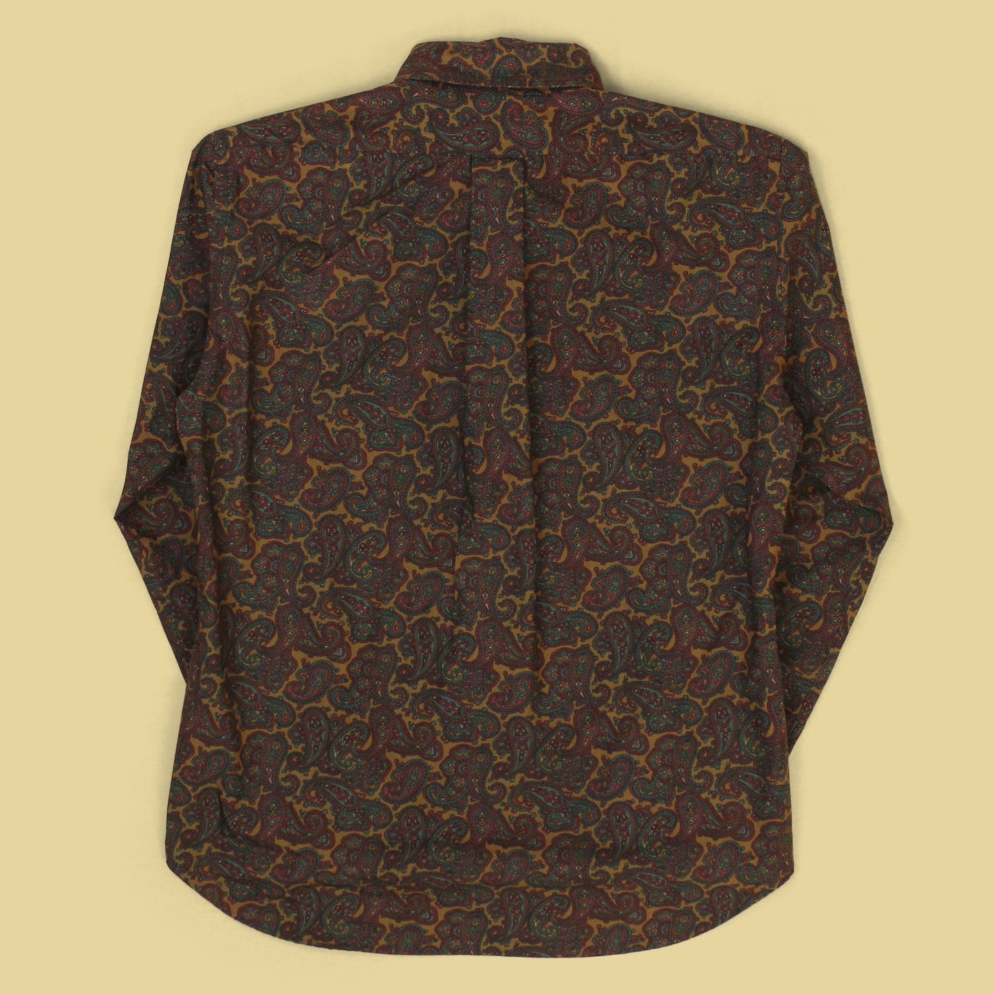 Manual Alphabet Paisley Print Cotton Button-Down Shirt