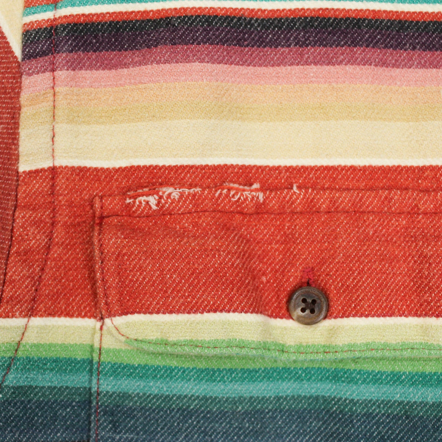 Polo Ralph Lauren Blanket Stripe Cotton Flannel Loop Collar Shirt