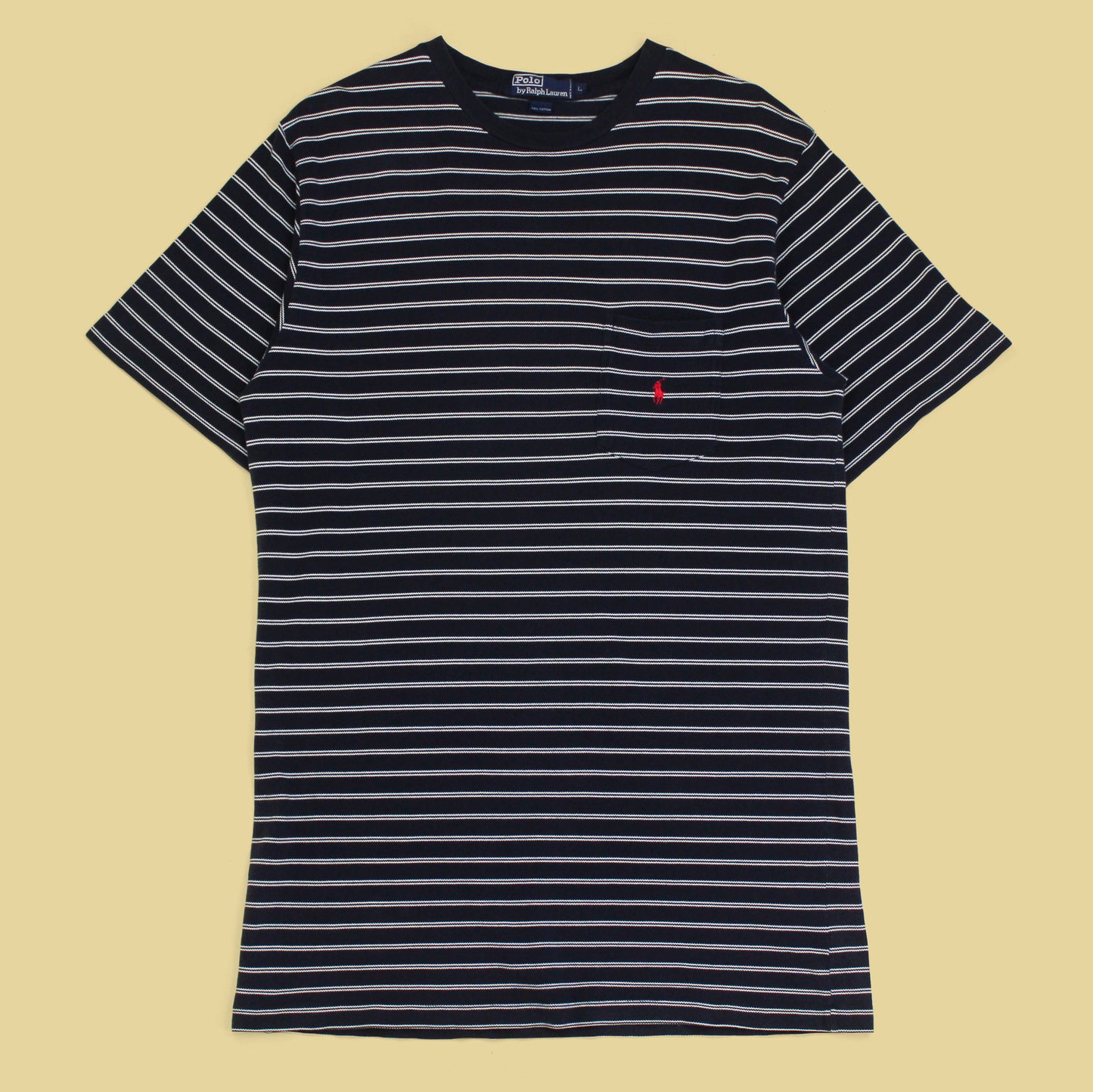 Polo Ralph Lauren Striped Pique Knit Cotton Pocket T-Shirt