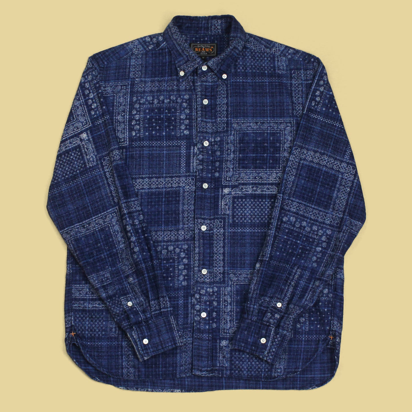 Beams Plus Bandana Print Cotton Flannel Button-Down Shirt