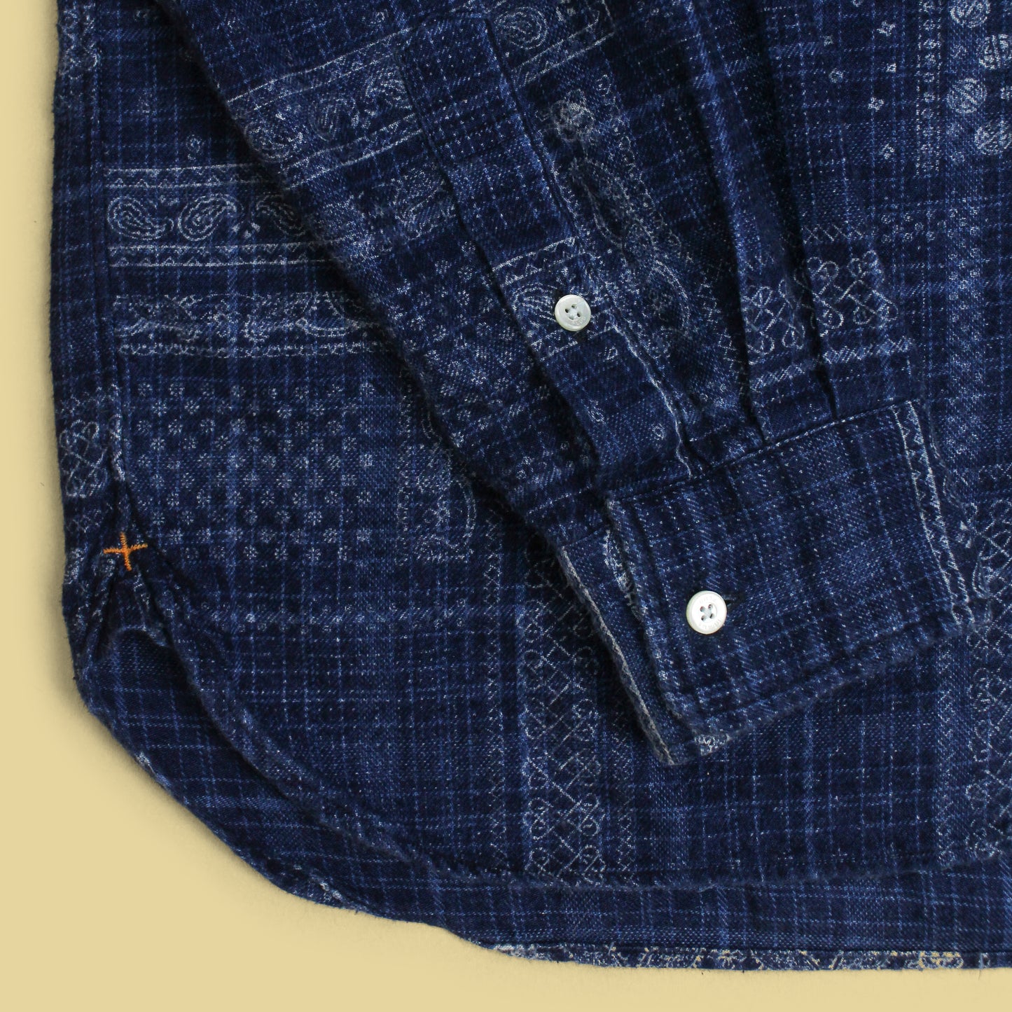 Beams Plus Bandana Print Cotton Flannel Button-Down Shirt