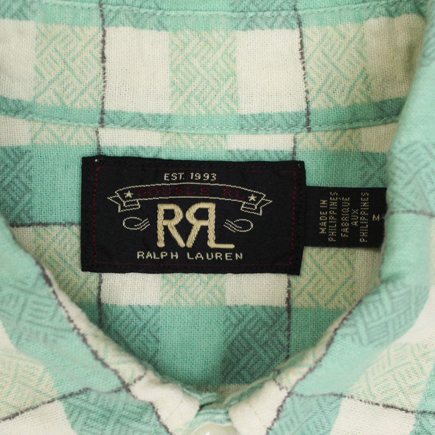Double RL Basketweave Check Print Cotton Flannel Work Shirt