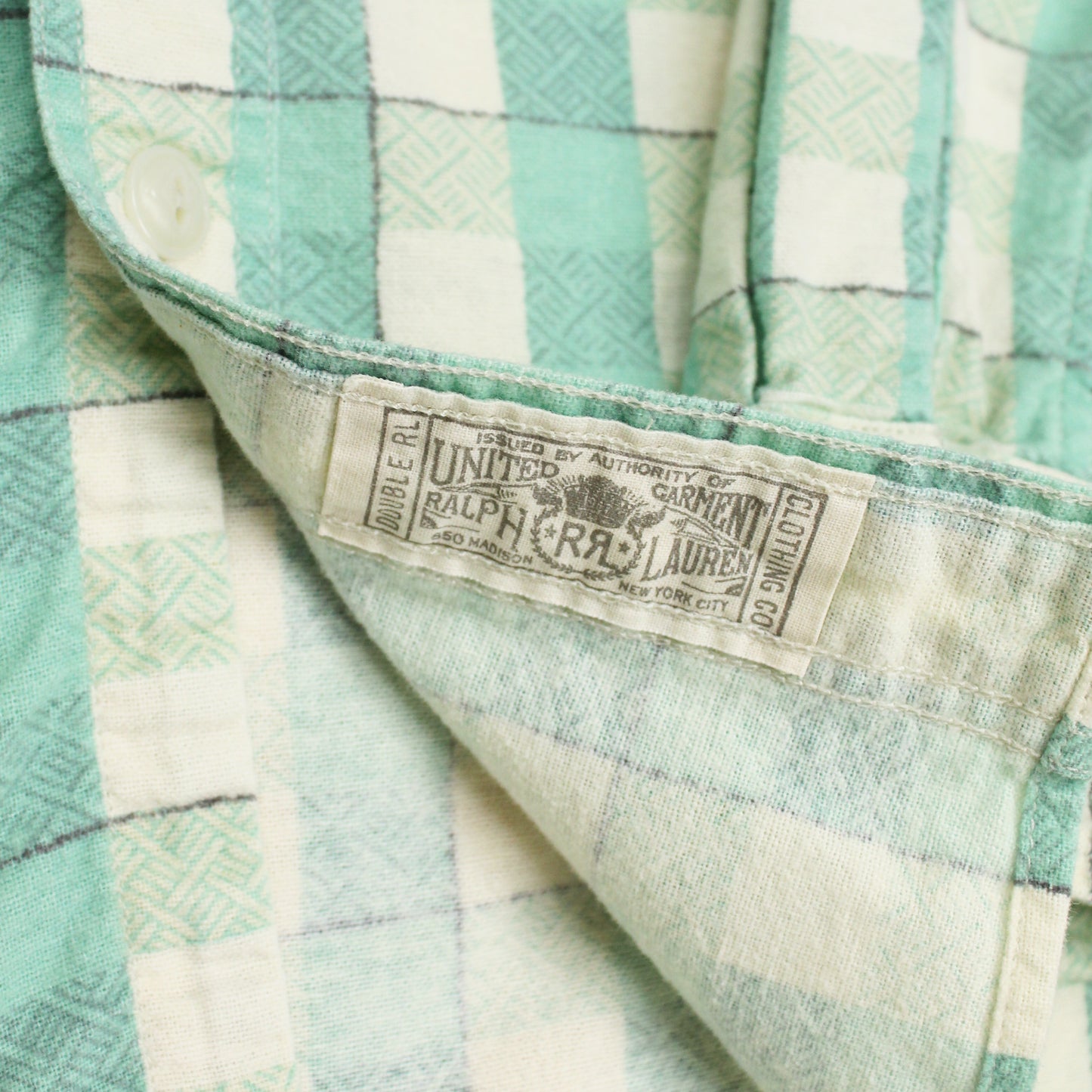Double RL Basketweave Check Print Cotton Flannel Work Shirt
