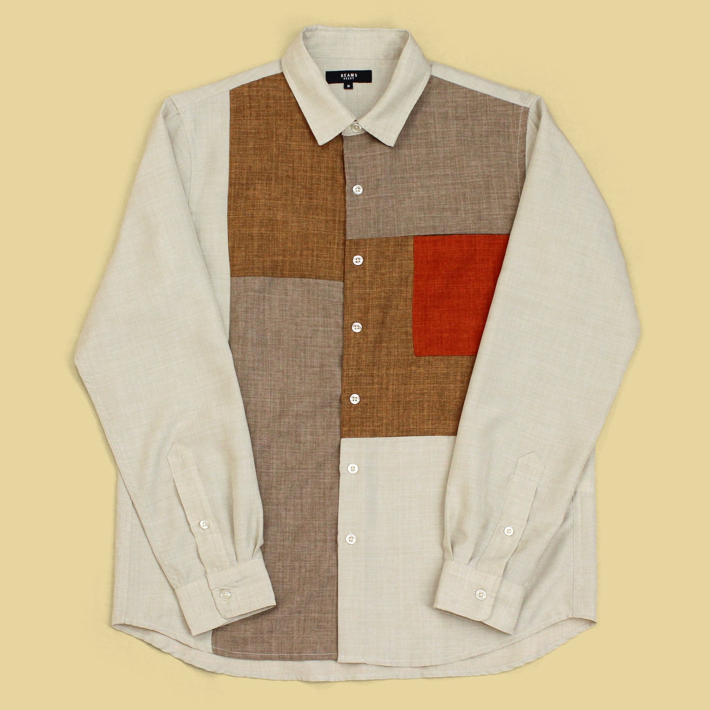 Beams Heart Patchwork Button-Up Shirt