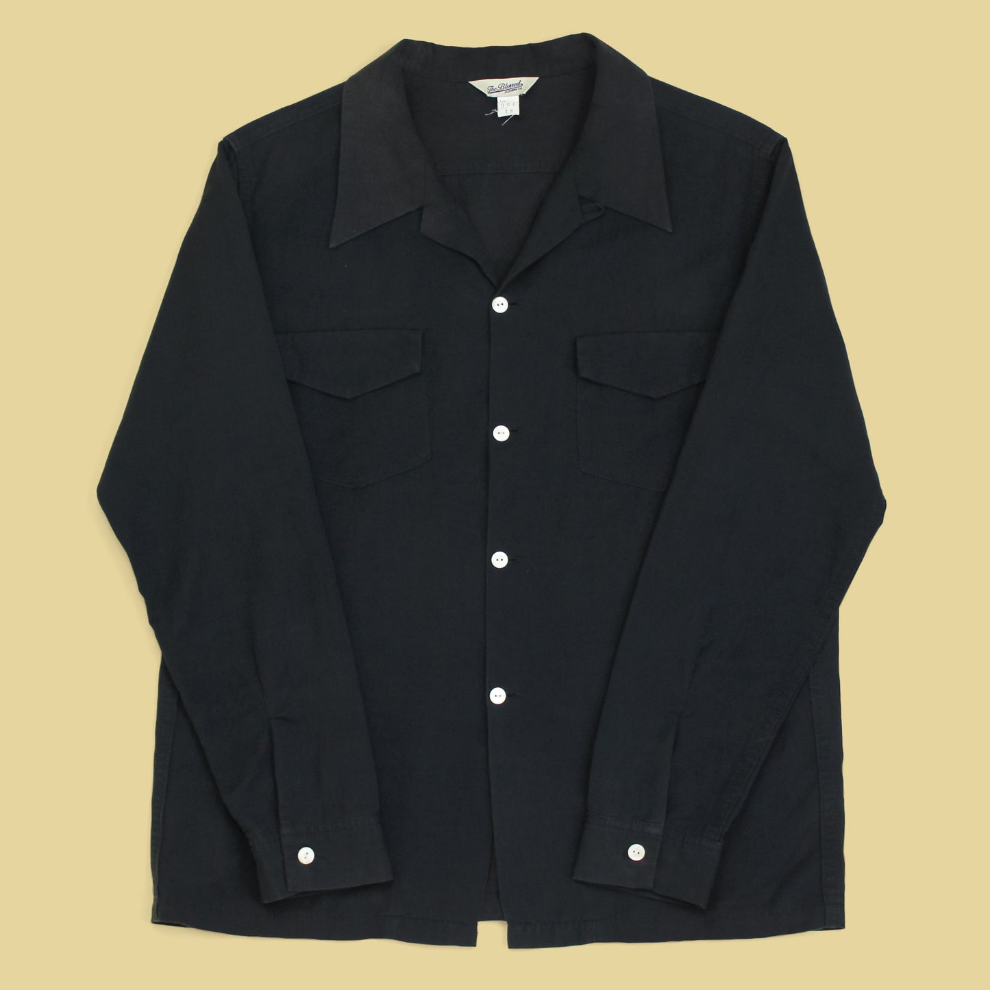 The Blurred Cotton Linen Loop Collar Button-Up Shirt
