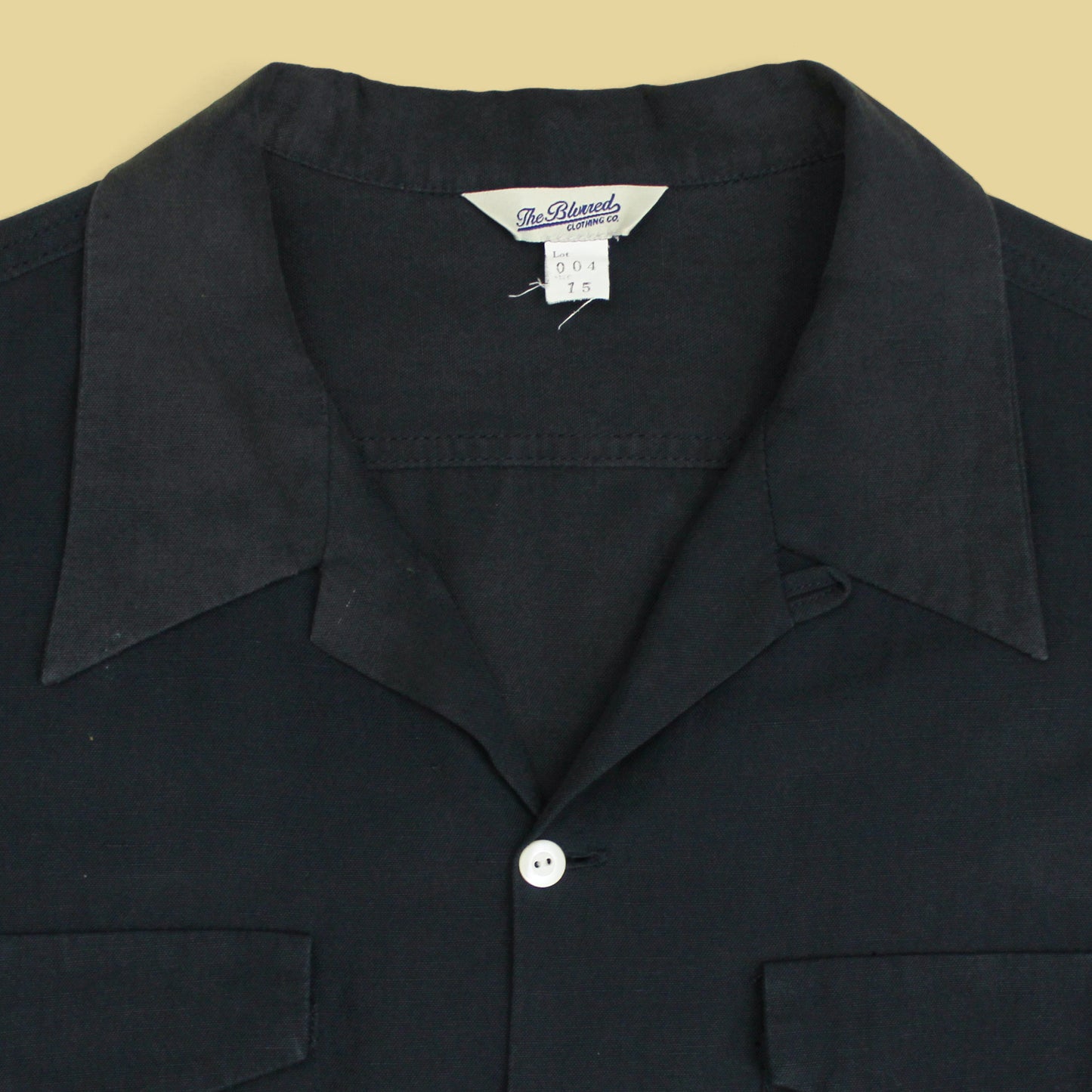 The Blurred Cotton Linen Loop Collar Button-Up Shirt