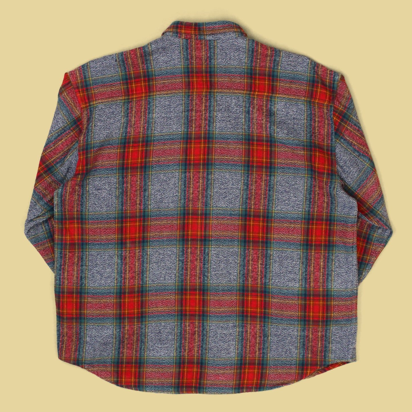18 East Indigo Melange Plaid Cotton Flannel Roomet Shirt