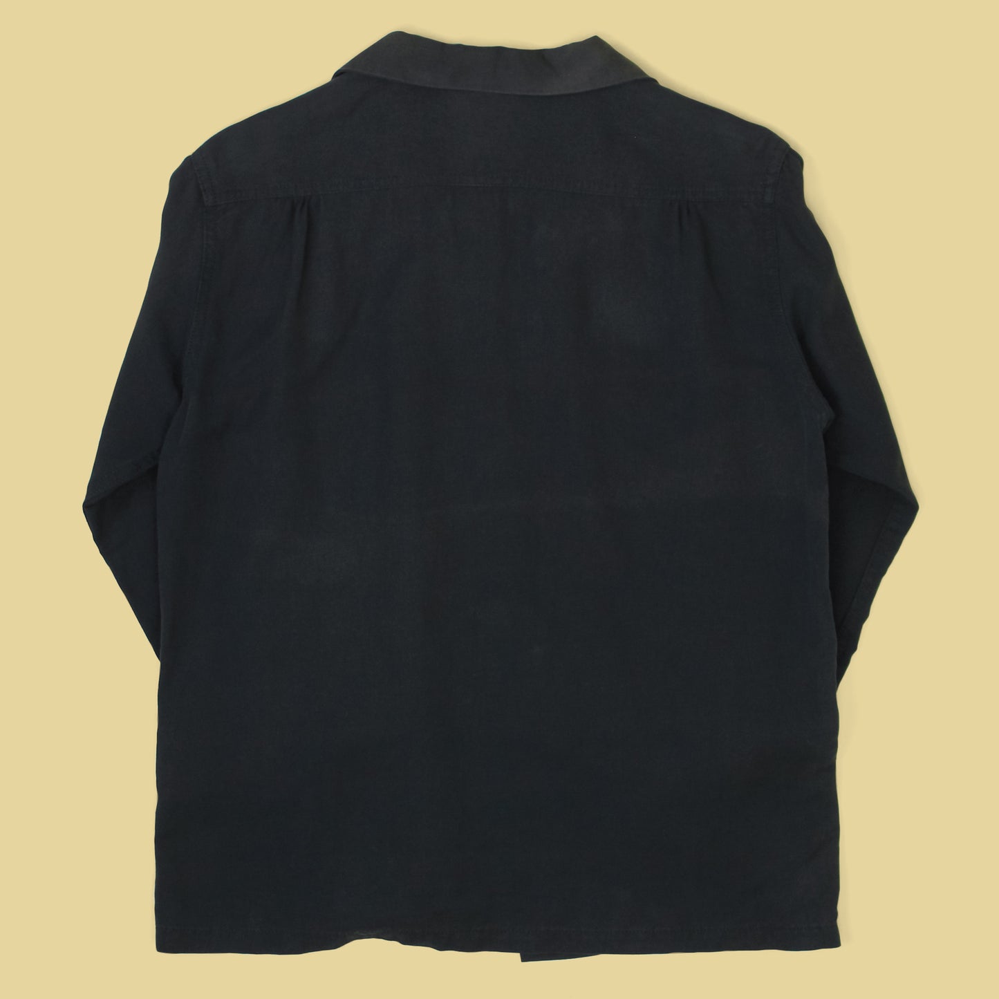 The Blurred Cotton Linen Loop Collar Button-Up Shirt