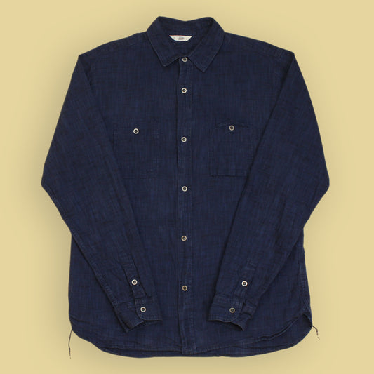 3Sixteen Indigo Dyed Textured Selvedge Cotton Work Shirt
