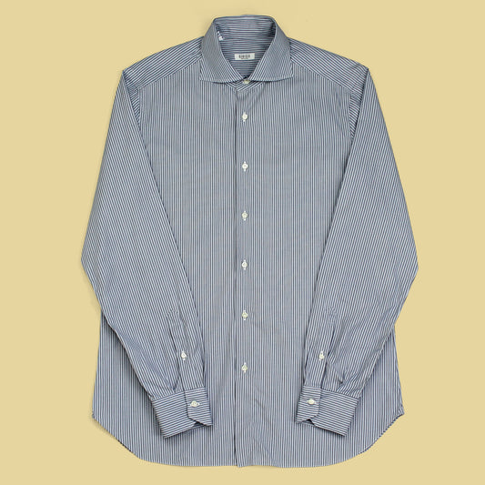 Eidos Striped Cotton Spread Collar Button-Up Shirt