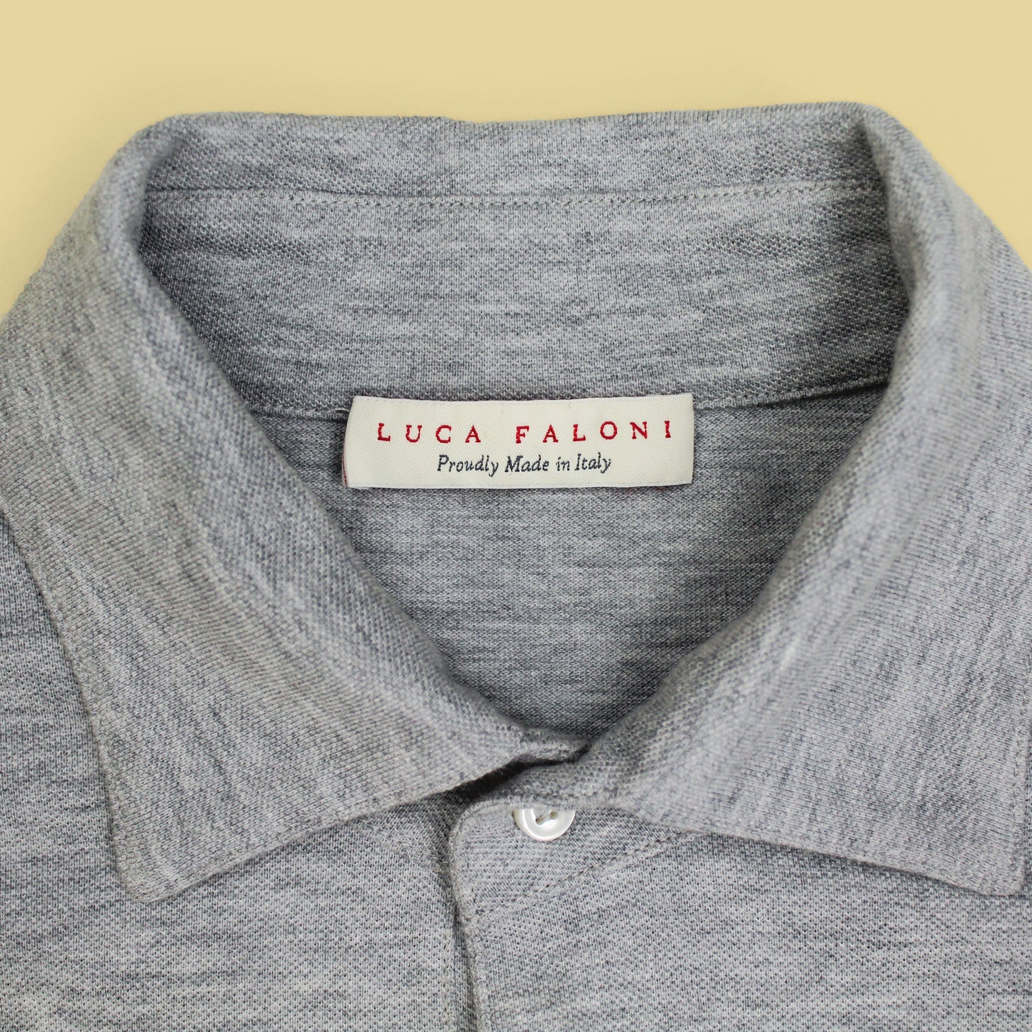 Luca Faloni Pique Knit Cotton Capri Collar Polo Shirt