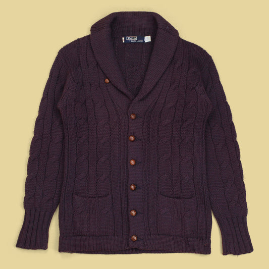 Polo Ralph Lauren Wool Cable Knit Shawl Collar Cardigan
