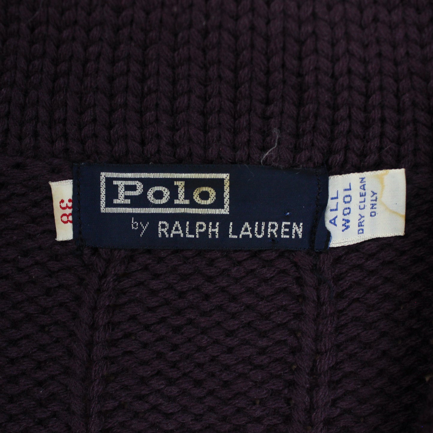 Polo Ralph Lauren Wool Cable Knit Shawl Collar Cardigan