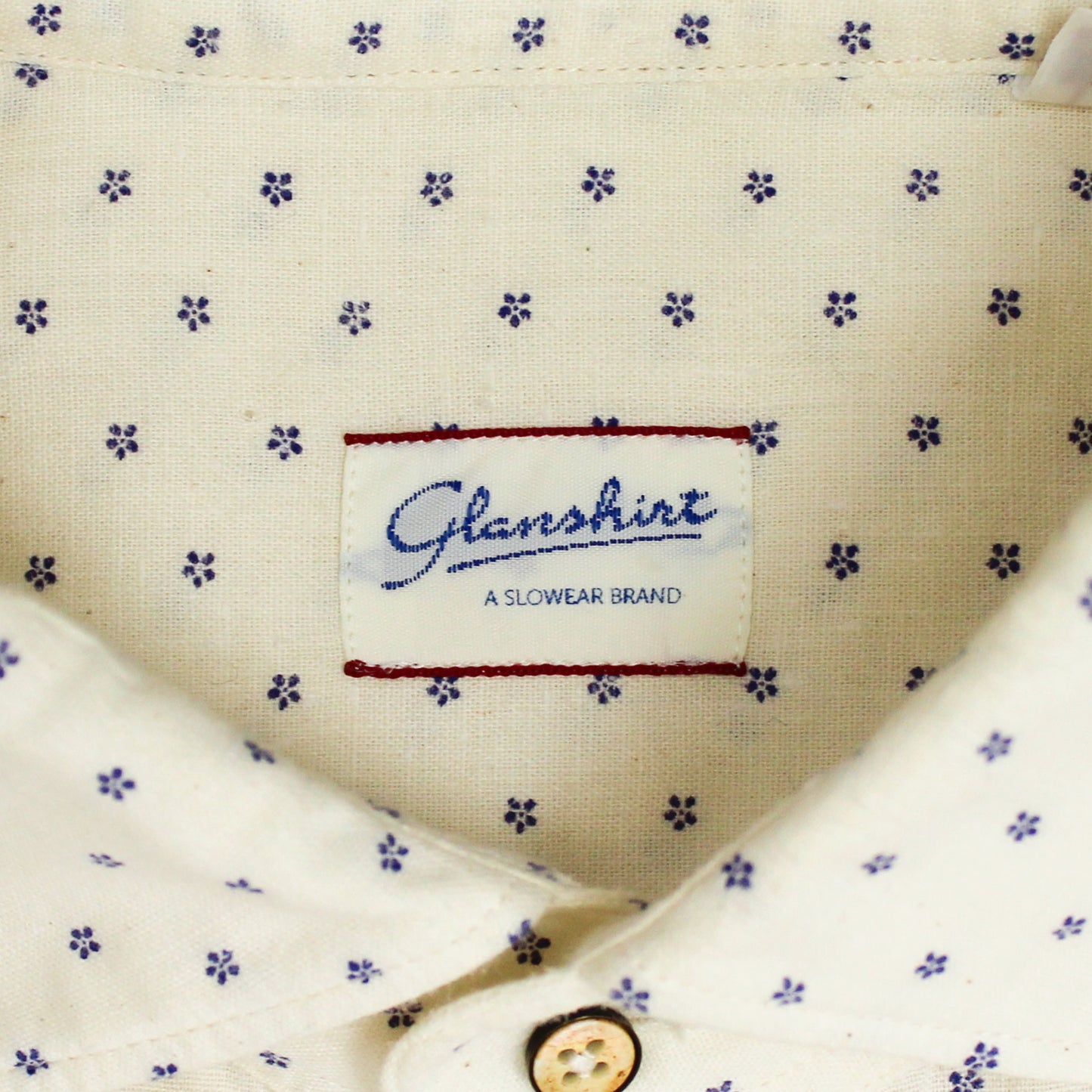 Glanshirt Floral Print Cotton Blend Spread Collar Button-Up Shirt