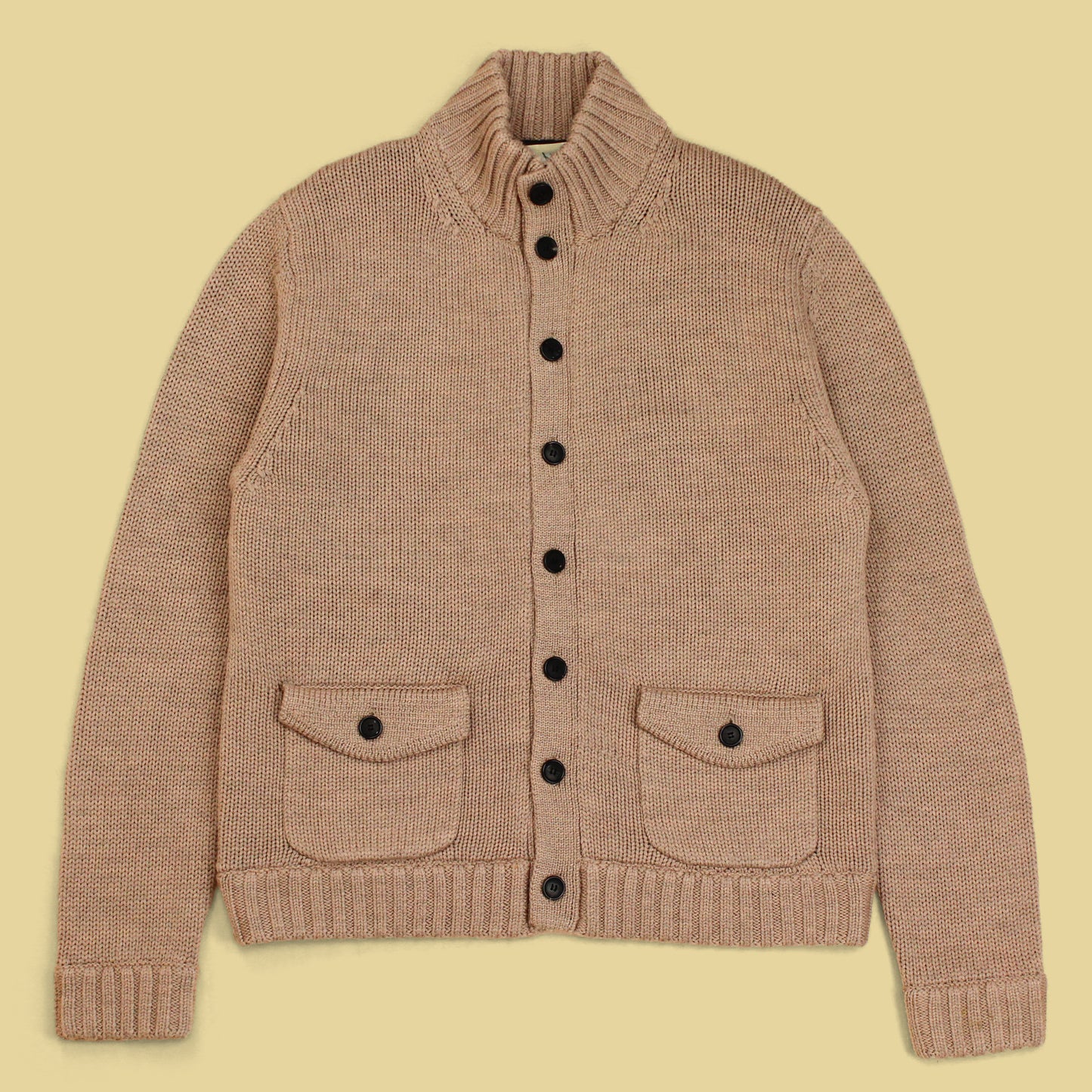 Billy Reid Merino Wool Mock Neck Cardigan