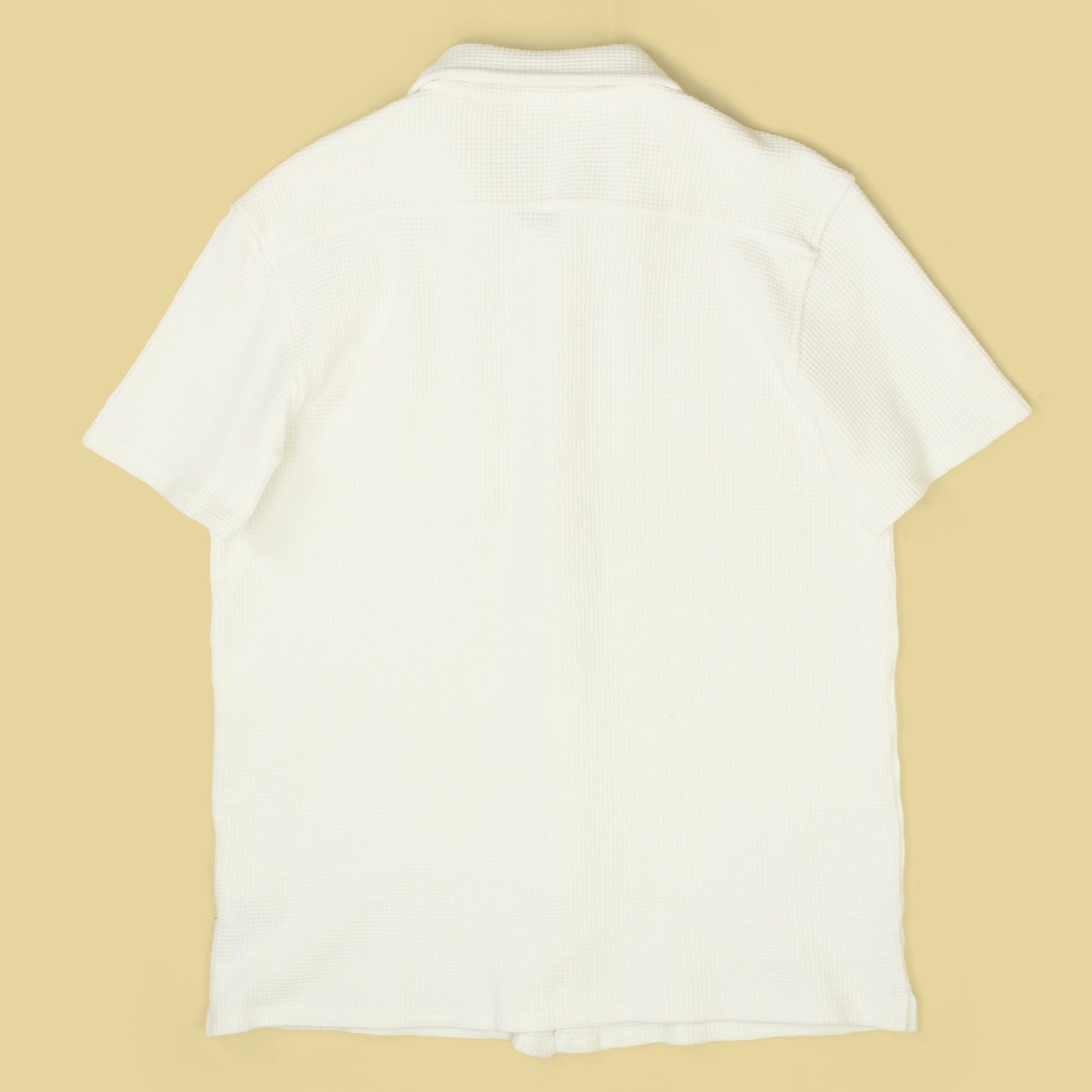 Oliver Spencer Waffle-Knit Cotton Blend Short Sleeve Button-Up Shirt