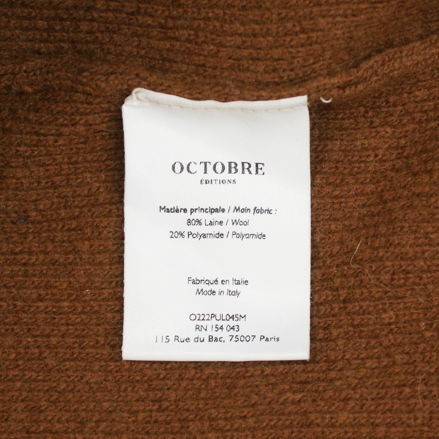 Octobre Editions Textured Knit Wool Blend Crewneck Sweater