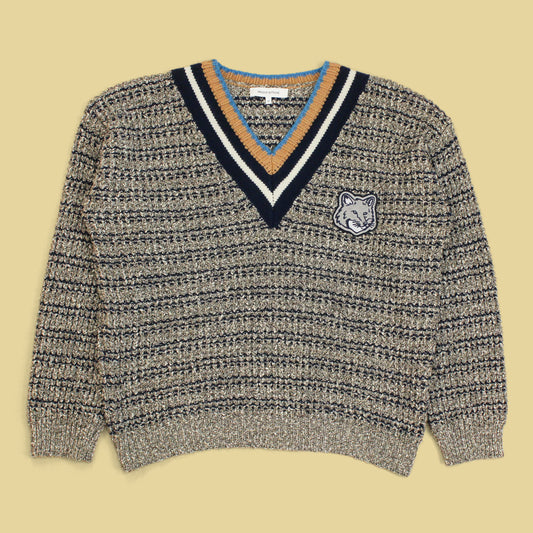 Maison Kitsuné Cotton Wool Fox Head Tennis Sweater
