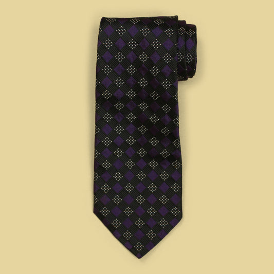 Ralph Lauren Purple Label Geometric Pattern Silk Tie