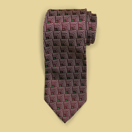 Ralph Lauren Purple Label Geometric Pattern Silk Tie