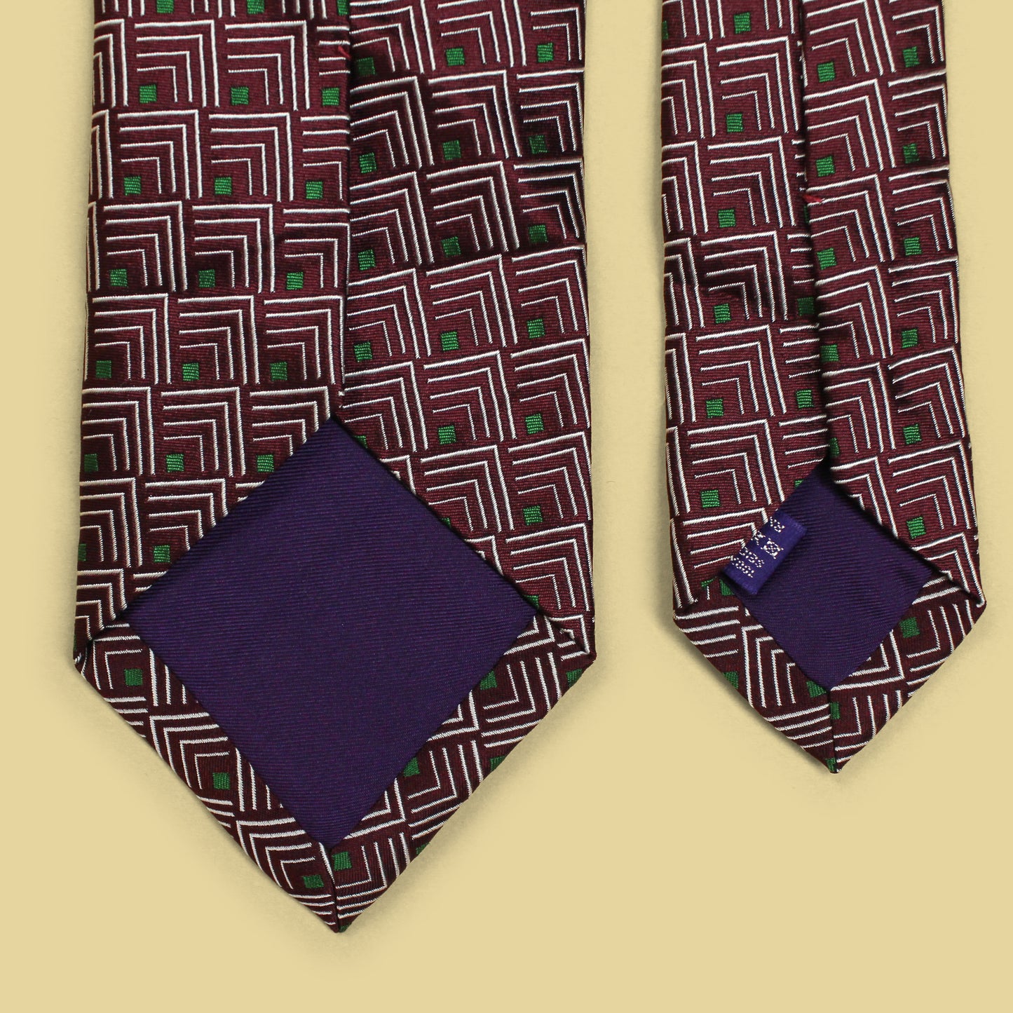 Ralph Lauren Purple Label Geometric Pattern Silk Tie