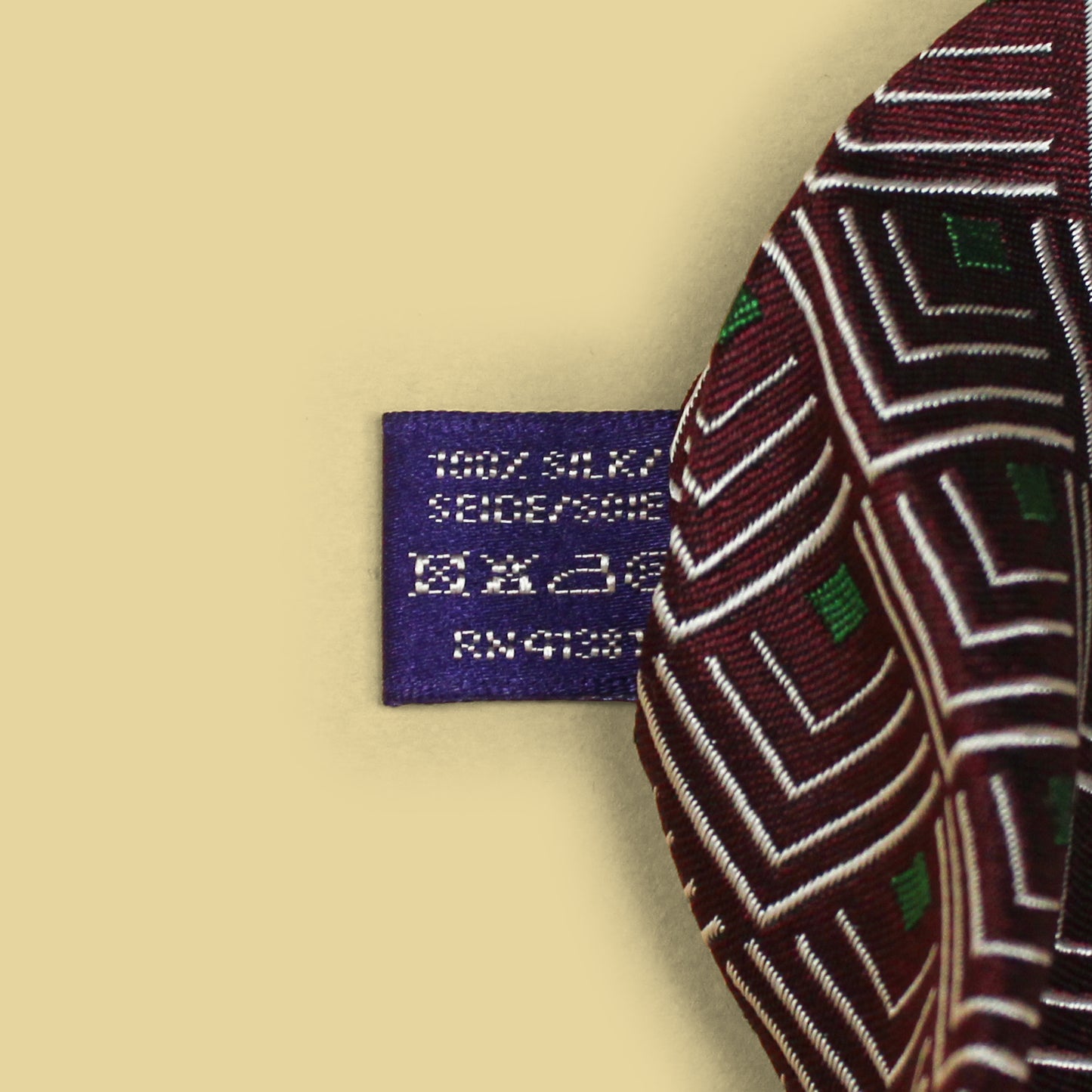 Ralph Lauren Purple Label Geometric Pattern Silk Tie