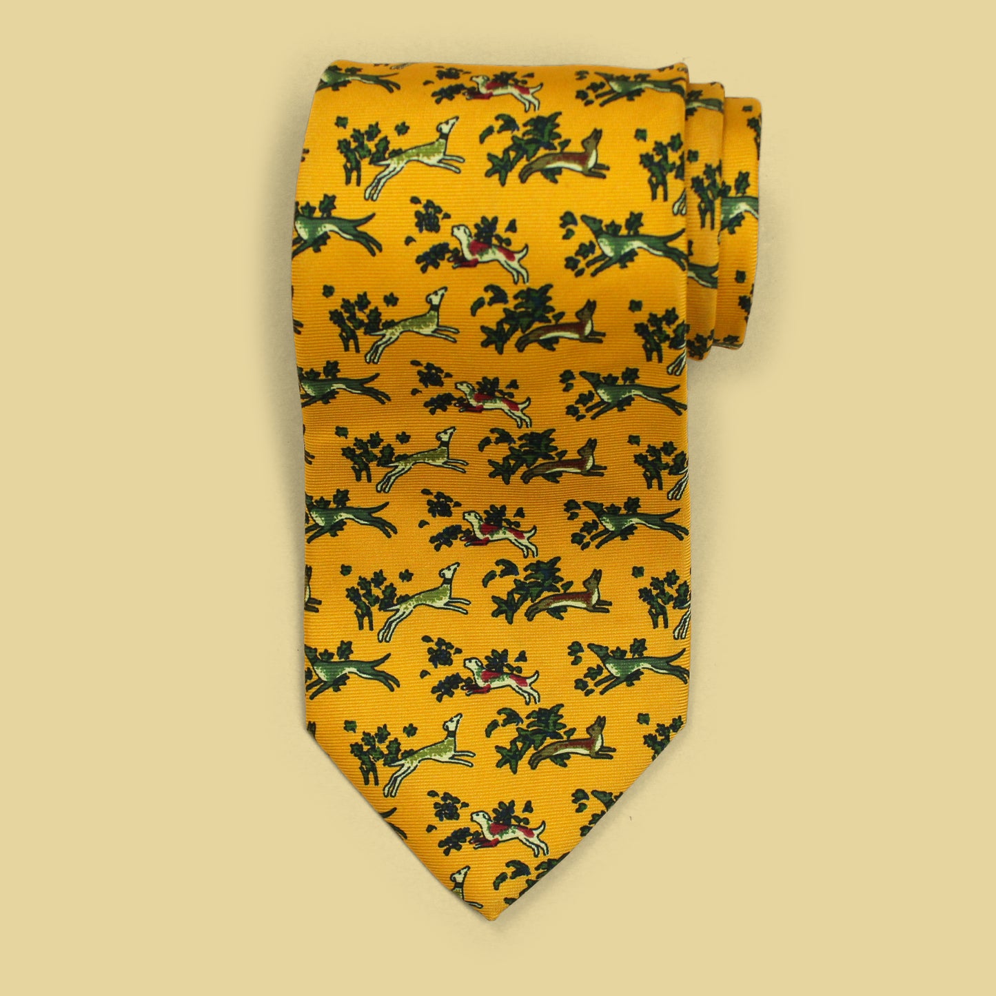 Holland & Holland Rabbit Hunt Print Silk Tie