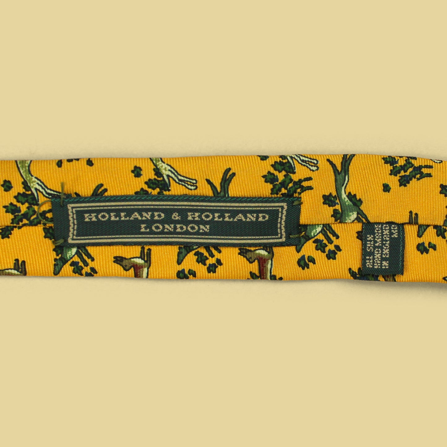 Holland & Holland Rabbit Hunt Print Silk Tie