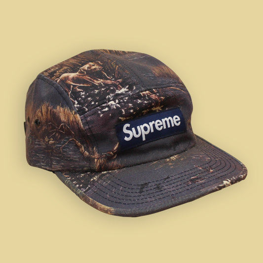 Supreme Ducks & Dogs Print Canvas Camp Cap