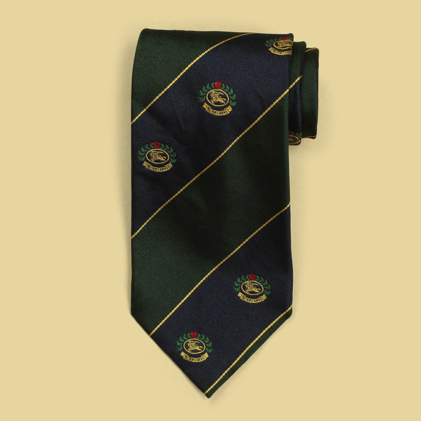Burberry's London Striped Crest Repp Silk Tie