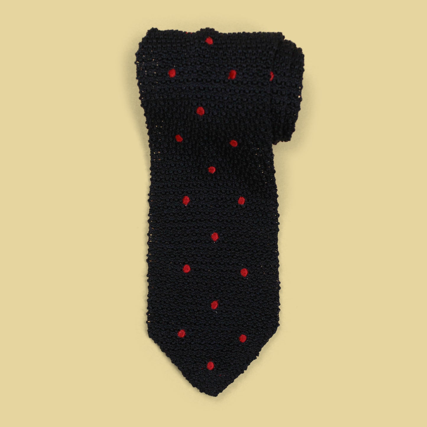 Vintage Polka Dot Silk Knit Tie