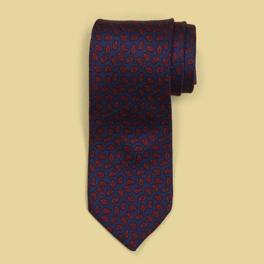 J. Press Burlington Knot Foulard Print Silk Tie